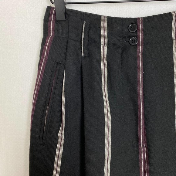 The Limited Womens Striped Trousers size 4 Black White Purple High Rise Wide Leg - Picture 4 of 7